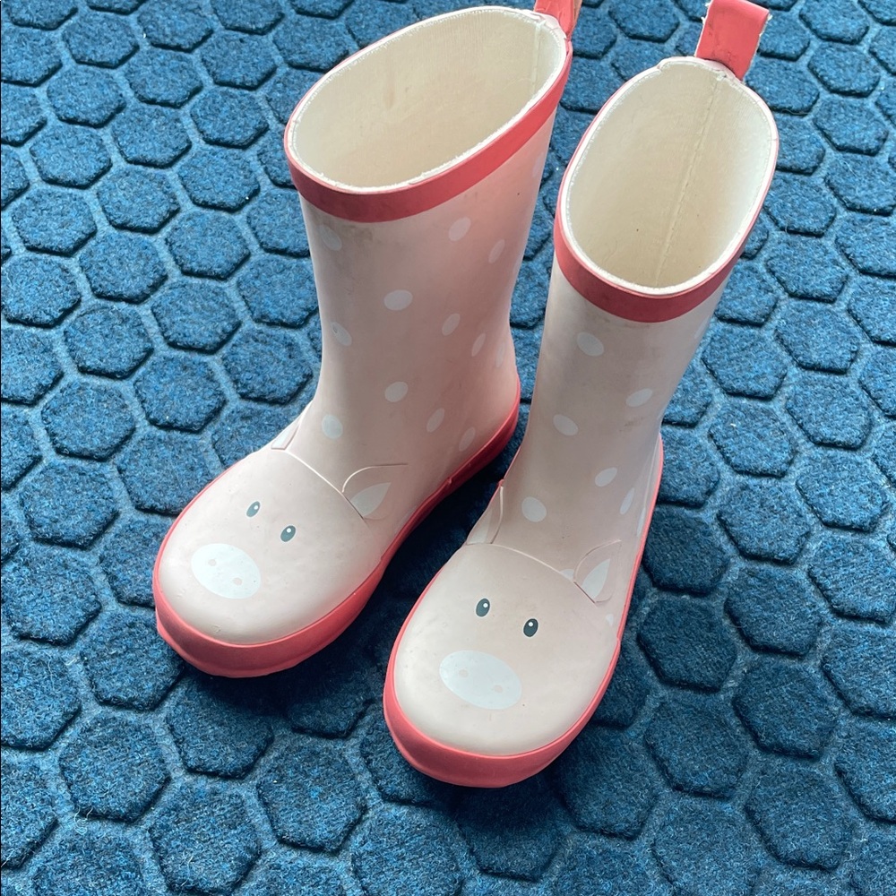 Mini Boden Pig Rainboots Wellies EUC
